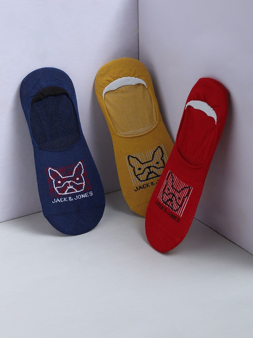 Jack & Jones Men Pack of 3 Patterned Shoe Liners Socks - view 1