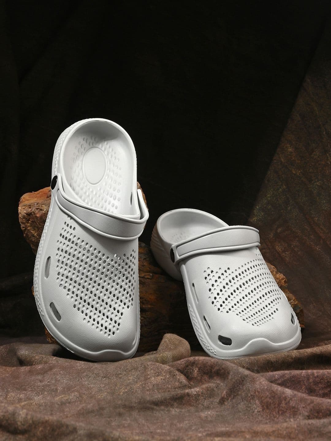 AfroJack Men Grey Self Design Croslite Clogs - view 1