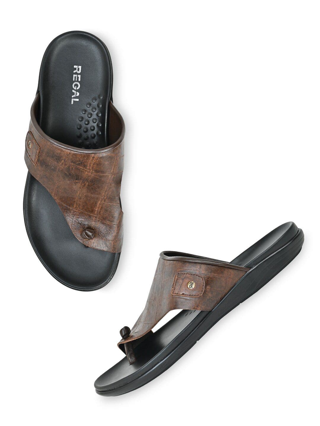 Regal Men Textured Leather Comfort Sandals - view 1