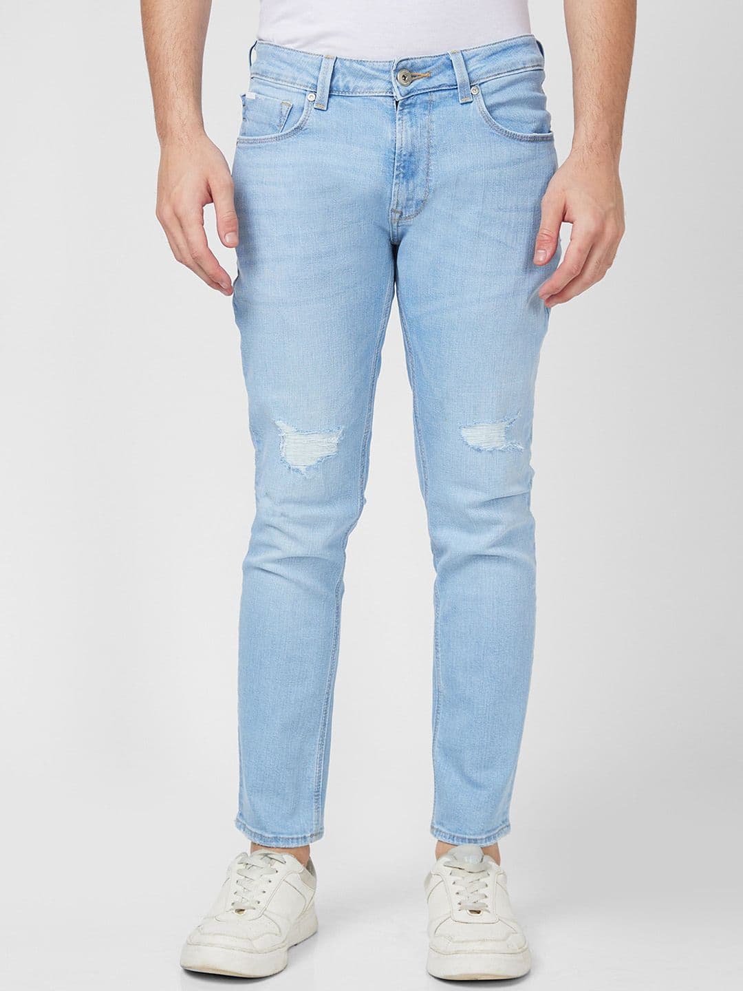 SPYKAR Men Slim Fit Cotton Mildly Distressed Jeans - view 1