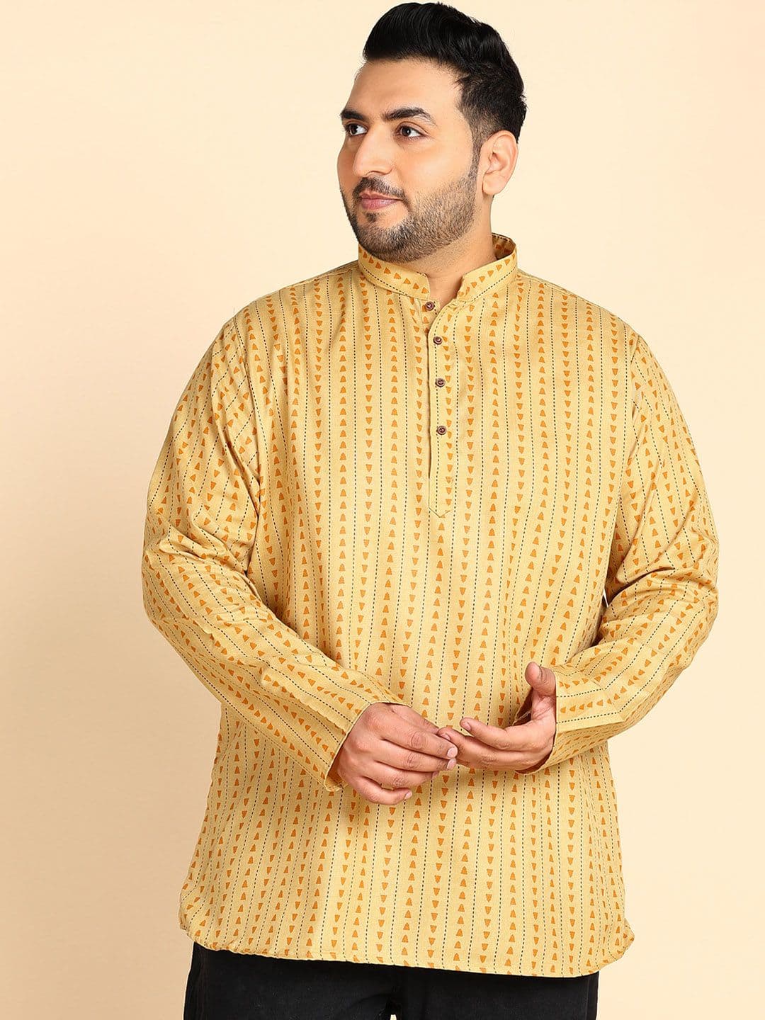 Sztori Plus Size Striped Straight Kurta - view 1