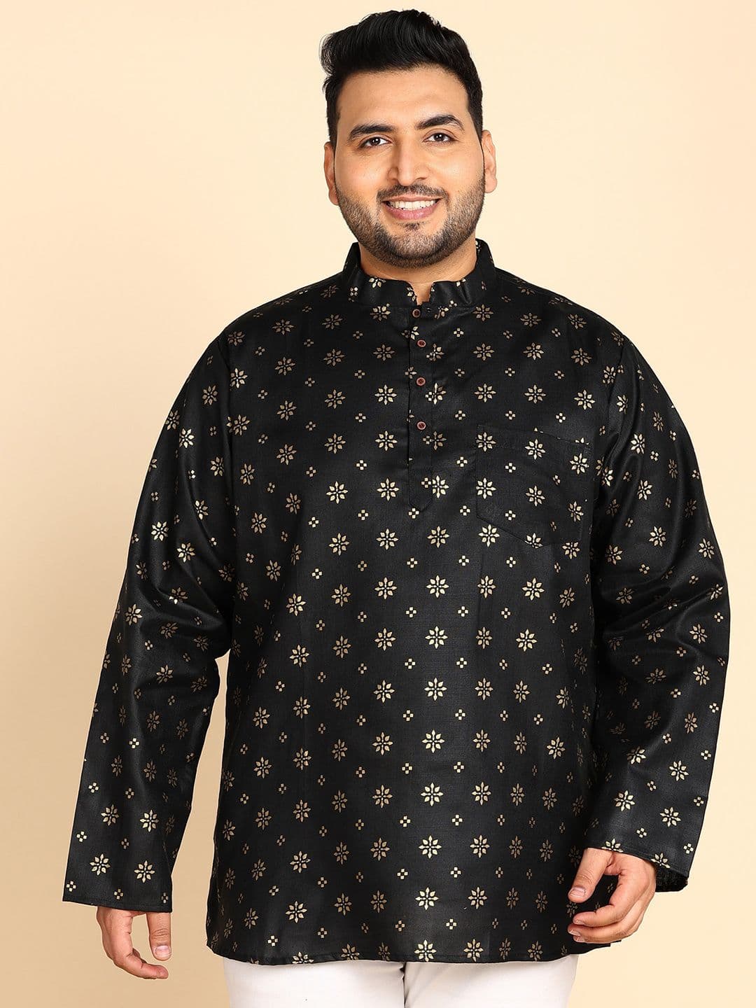 Sztori Floral Printed Mandarin Collar Kurta - view 1