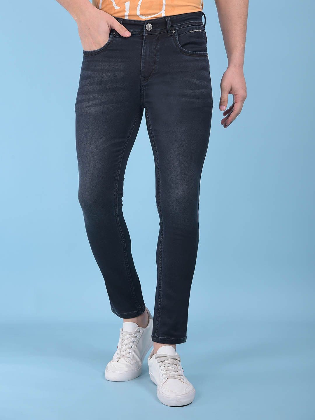 Crimsoune Club Men Slim Fit Mid-Rise Clean Look Light Fade Stretchable Jeans - view 1