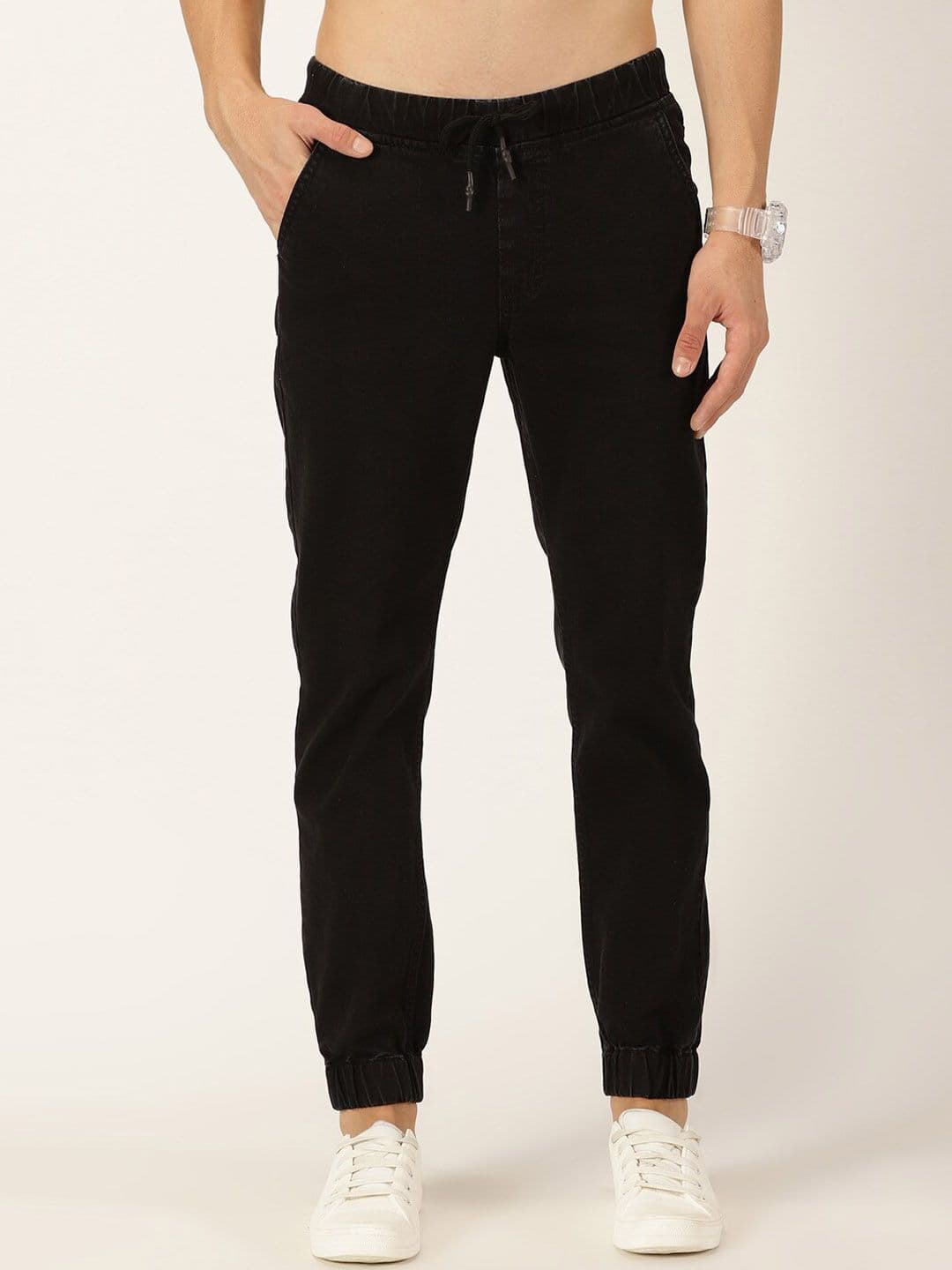 HERE&NOW Men Smart Slim Fit Cotton Stretchable Joggers