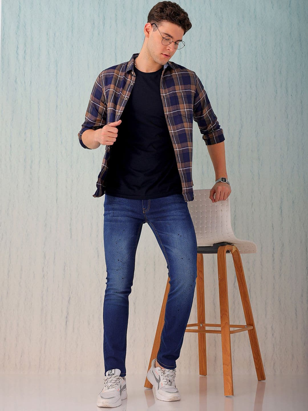 Hardsoda by The Indian Garage Co Men Printed Slim Fit Light Fade Stretchable Jeans - view 1