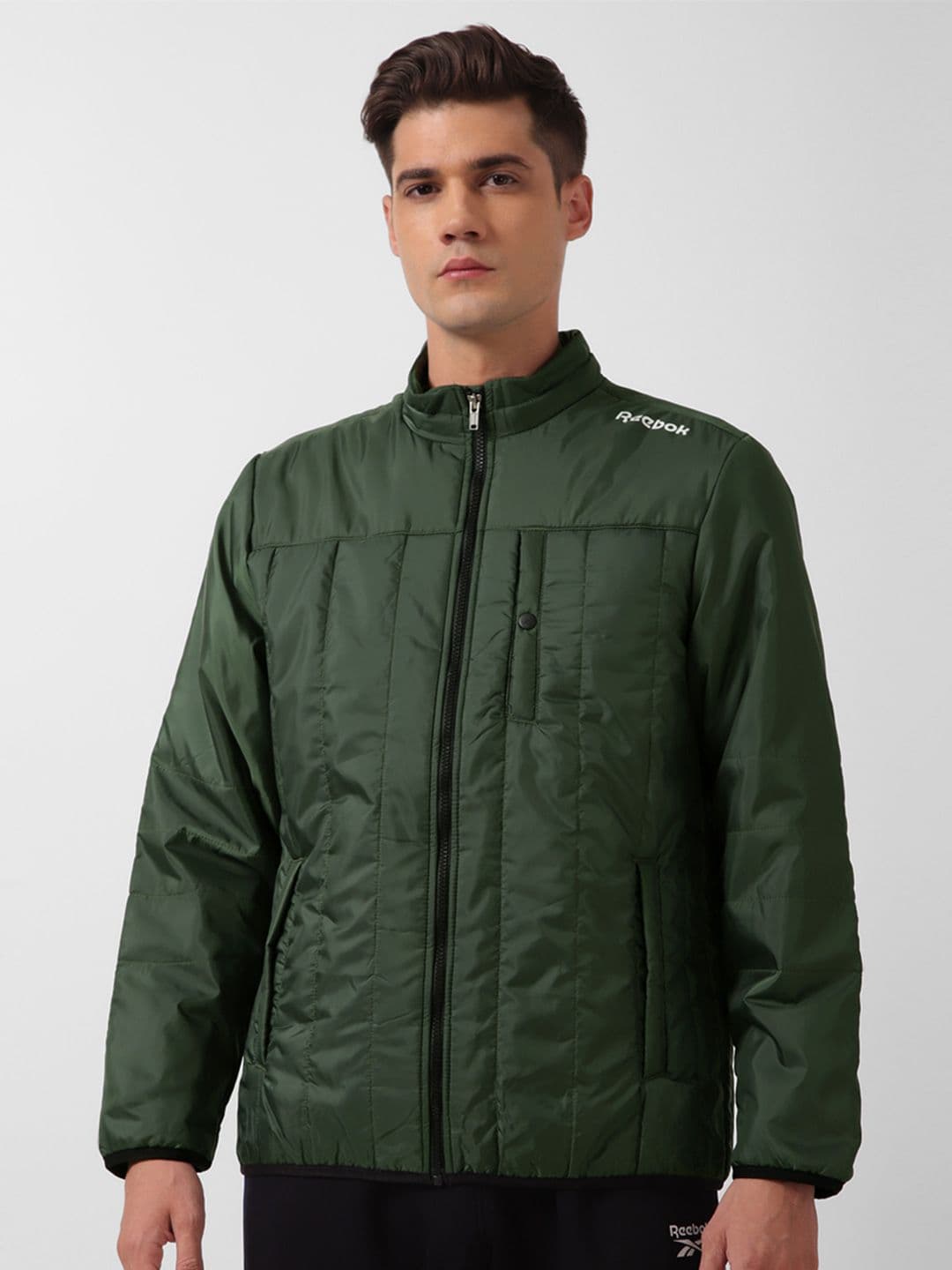 Reebok Washed Hooded Crop Denim Jacket - view 1