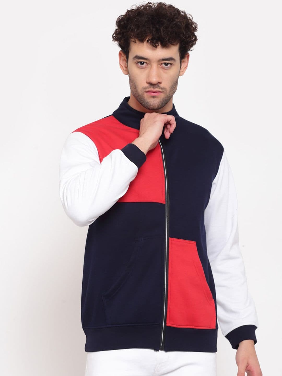 PAUSE SPORT Colourblocked Mock Collar Lightweight Bomber Jacket - view 1