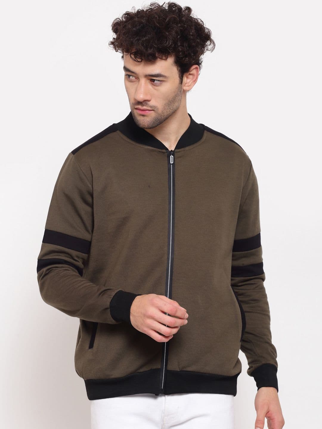 PAUSE SPORT Lightweight Stand Collar Cotton Bomber Jacket - view 1