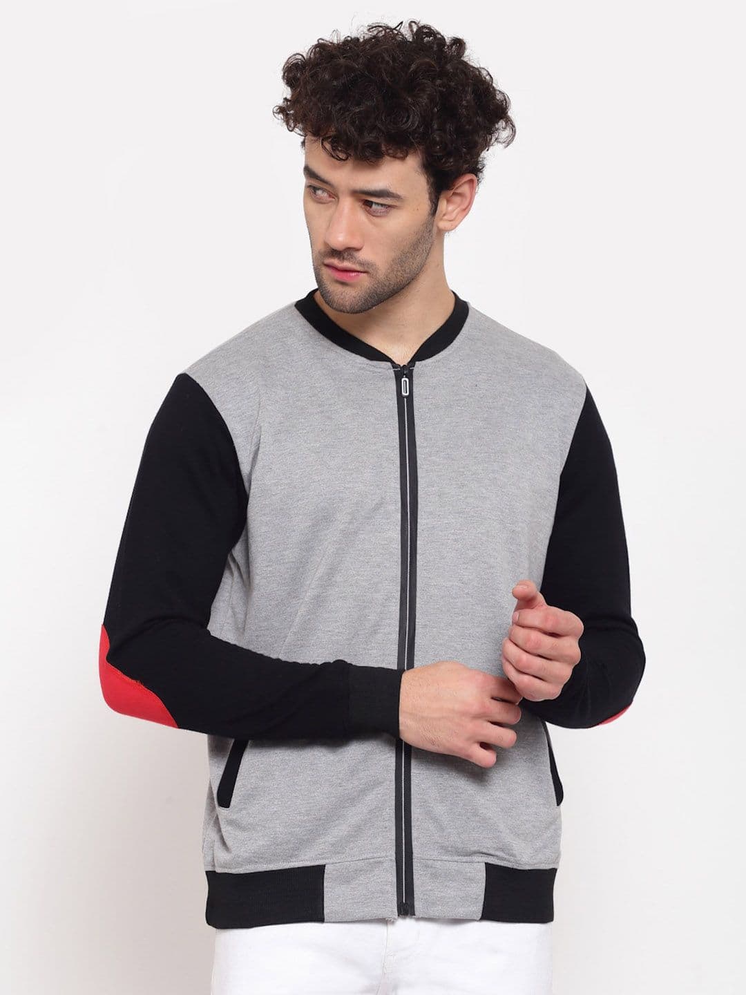 PAUSE SPORT Colourblocked Mock Collar Lightweight Bomber Jacket - view 1