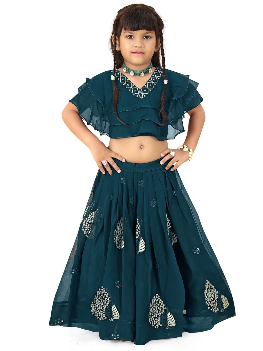 BAESD Girls Embroidered Thread Work Ready to Wear Lehenga and Choli - view 1