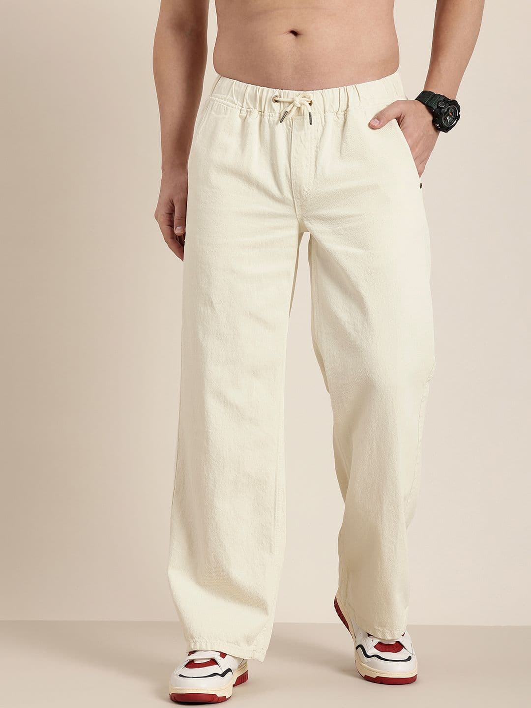 HERE&NOW Men Pure Cotton Baggy Fit Jeans - view 1