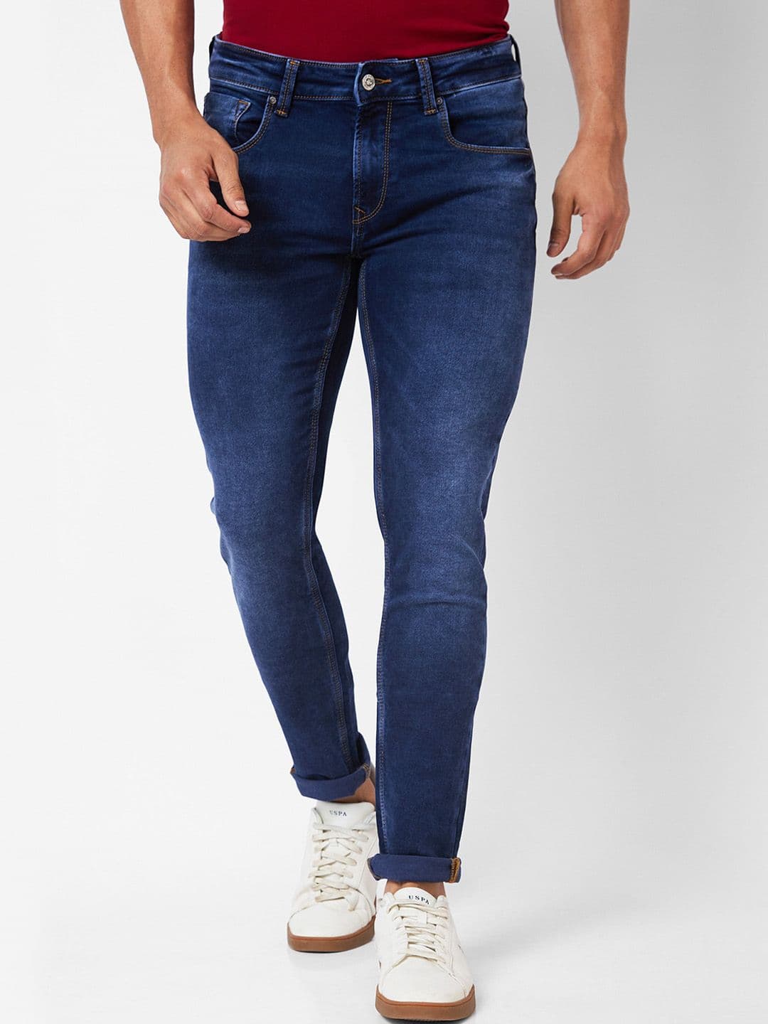 SPYKAR Men Slim Fit Low-Rise Clean Look Light Fade Cotton Jeans - view 1