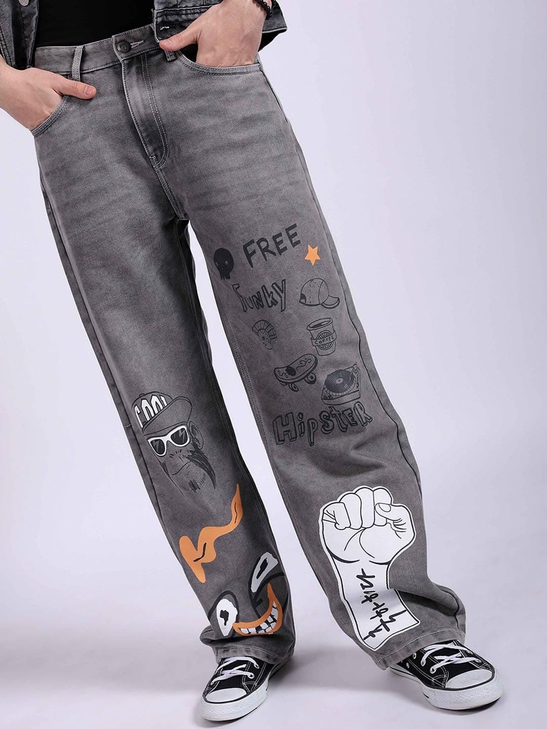 The Indian Garage Co Men Mid-Rise Loose Baggy Fit Pure Cotton Jeans - view 1