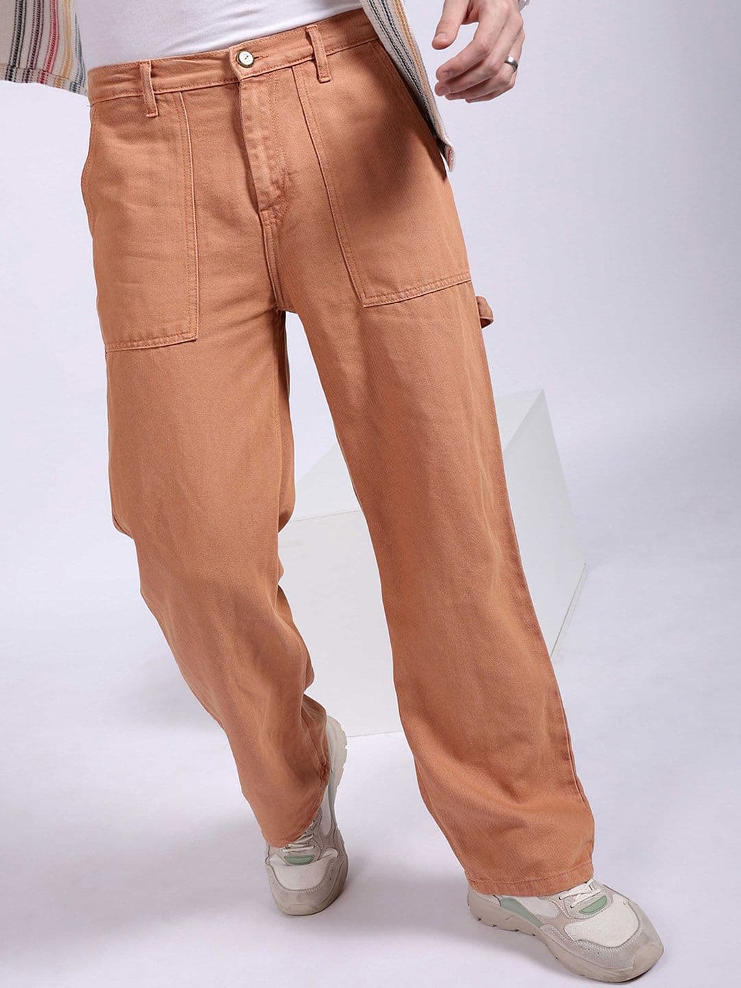 The Indian Garage Co Men Baggy Baggy Fit Mid Rise Cotton Jeans - view 1