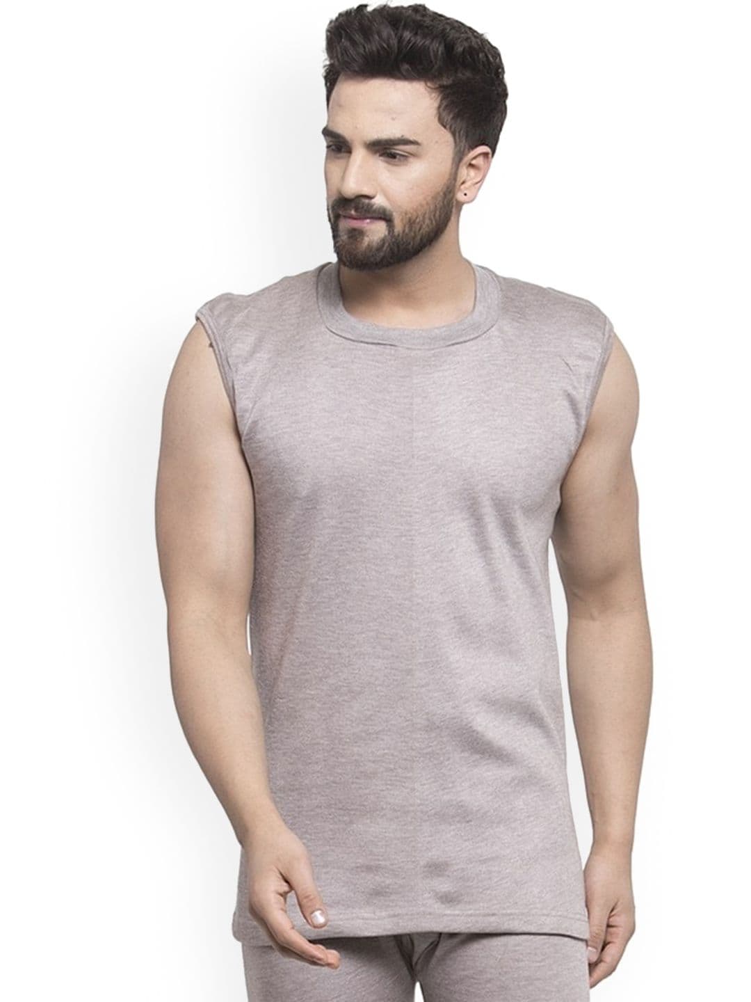 UZARUS Round Neck Sleeveless Cotton Thermal Top - view 1