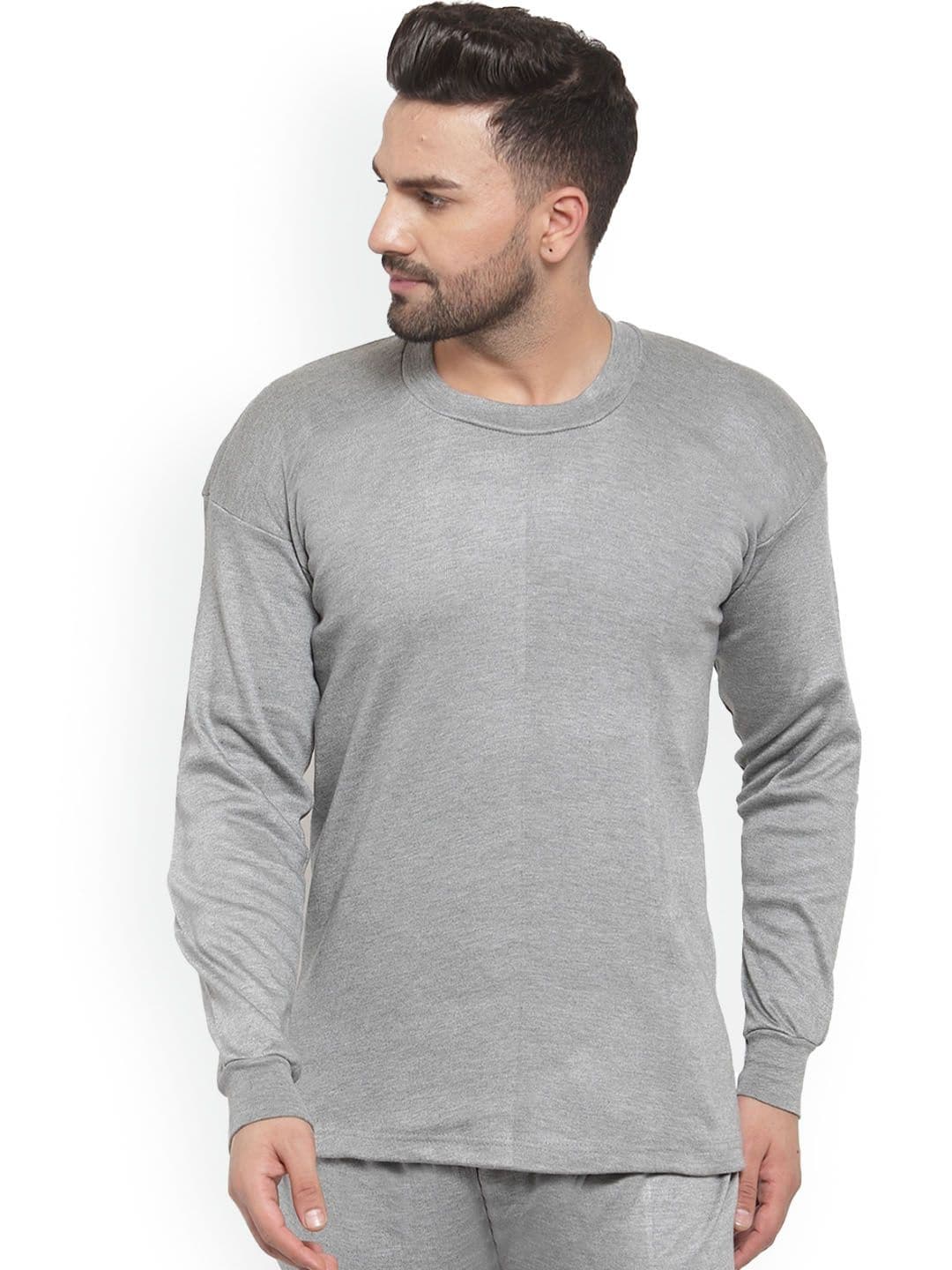 UZARUS Round Neck Long Sleeves Cotton Thermal Top - view 1