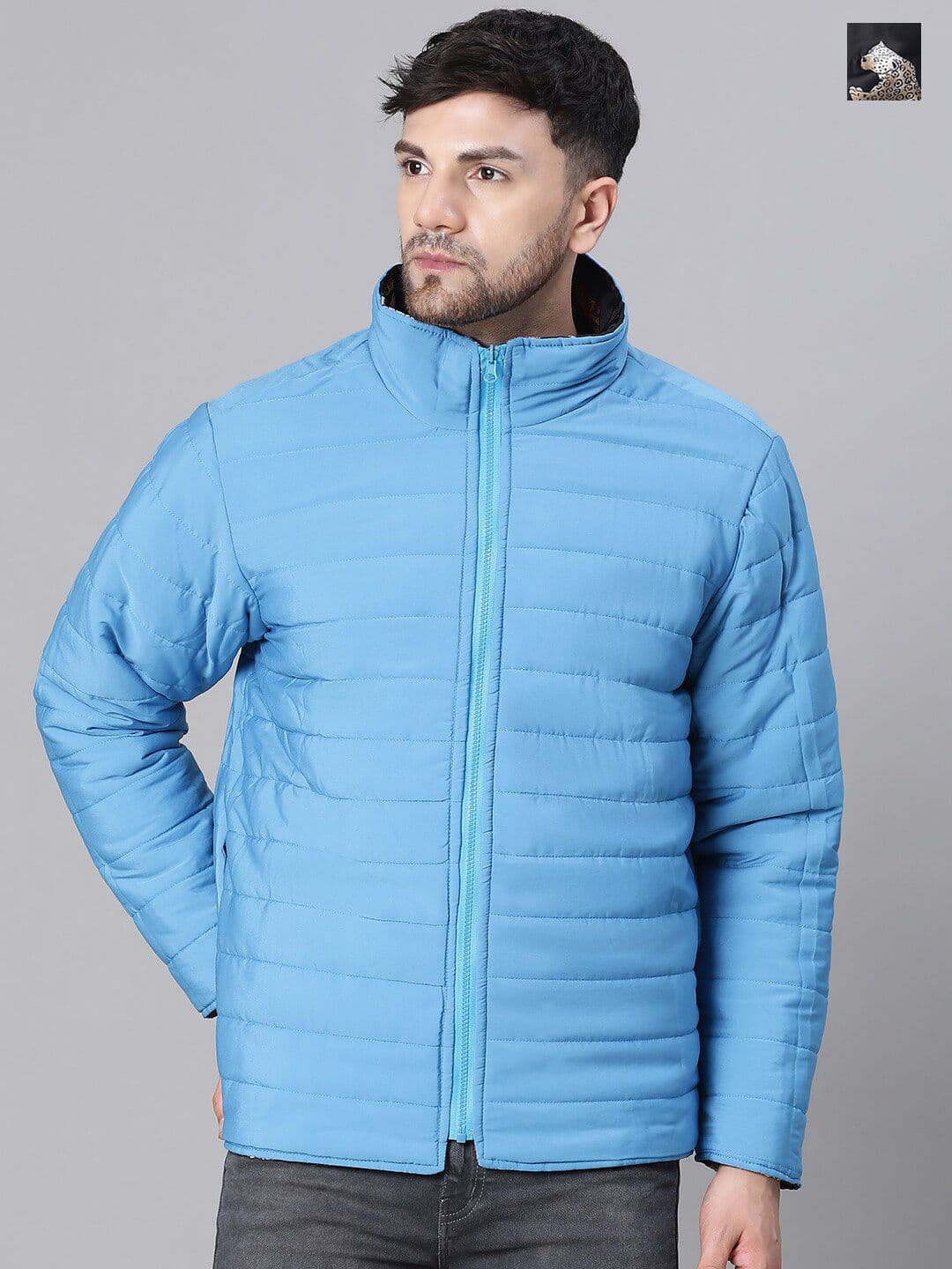 Oxolloxo Conversational Printed Long Sleeves Reversible Cycling Puffer Jacket - view 1