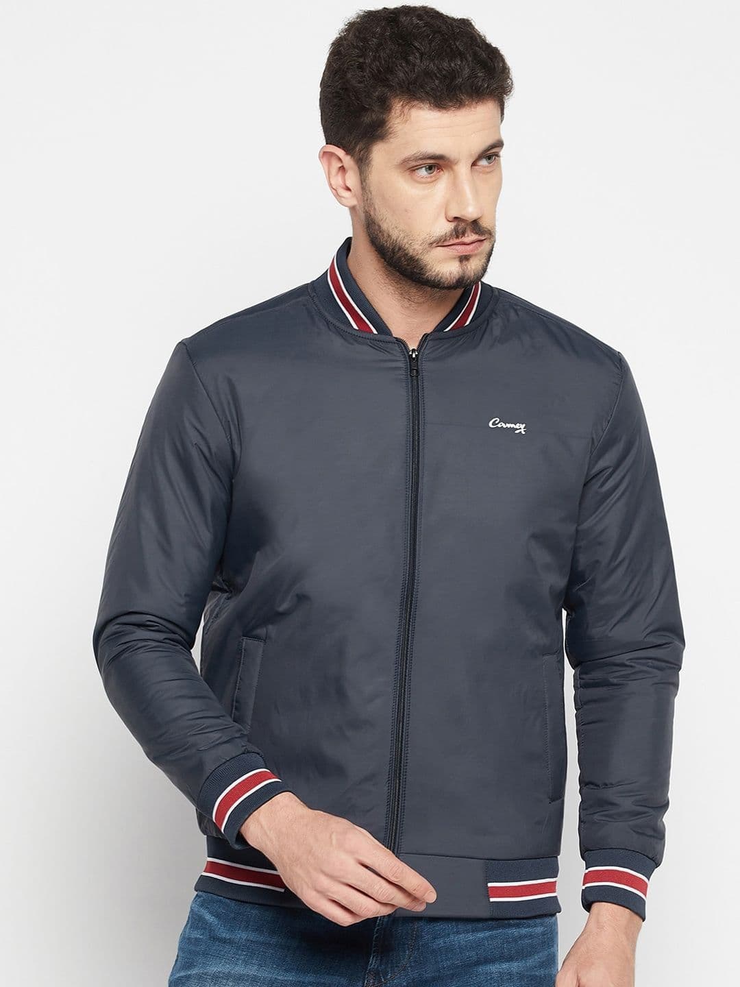 Camey Lightweight Mock Collar Bomber Jacket - view 1