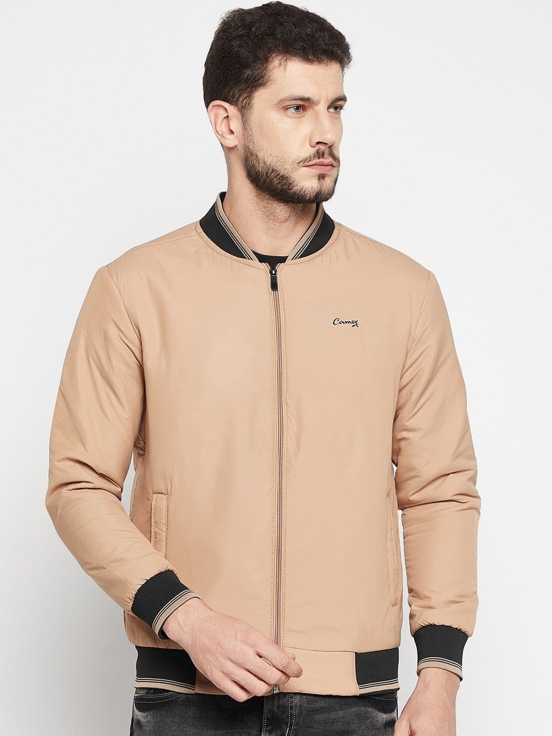Camey Stand Collar Lightweight Bomber Jacket - view 1
