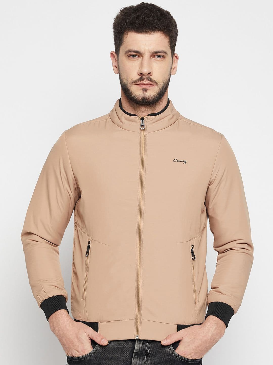 Camey Mock Collar Lightweight Bomber Jacket - view 1