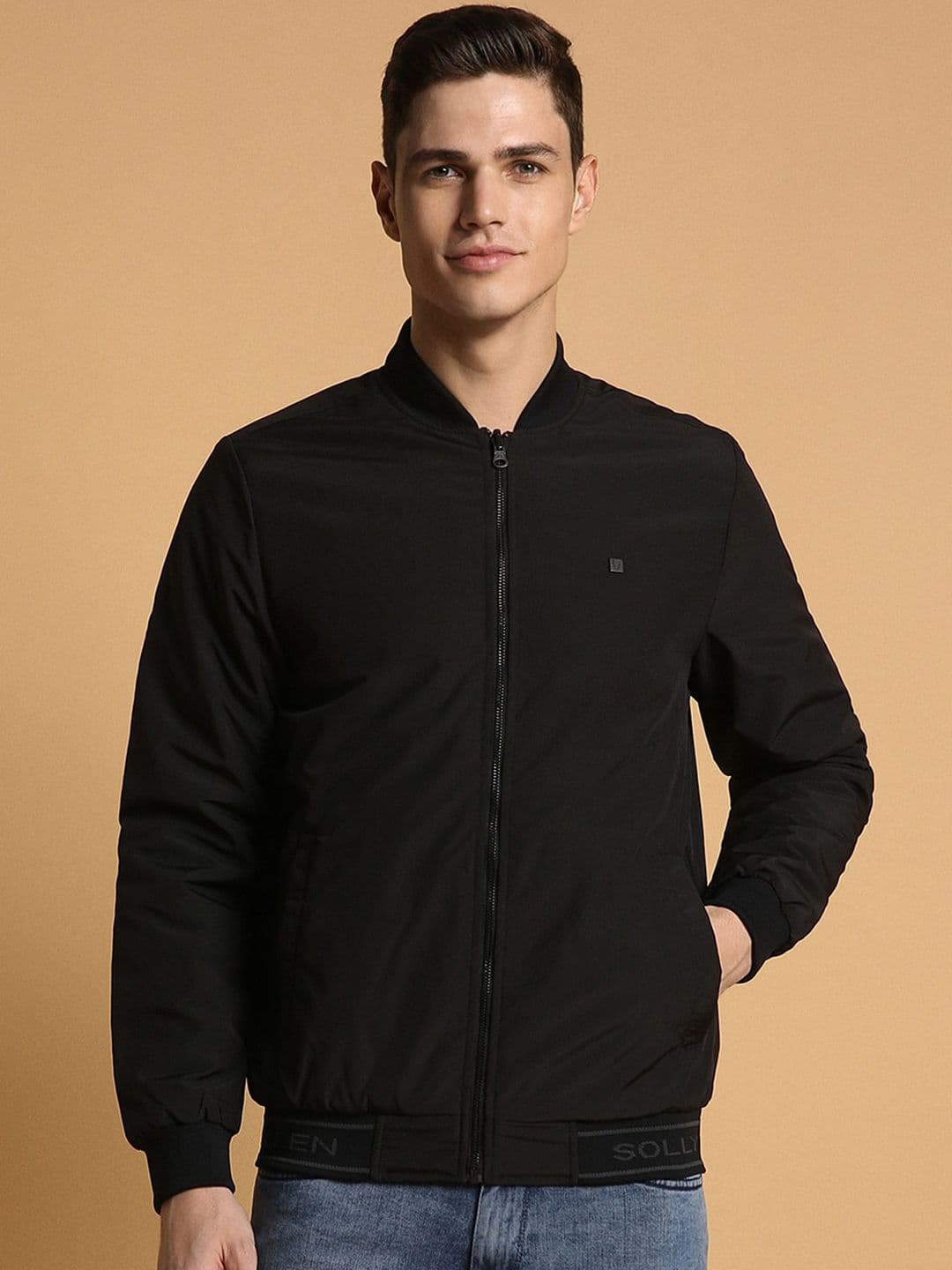 Allen Solly Stand Collar Pure Cotton Bomber Jacket - view 1