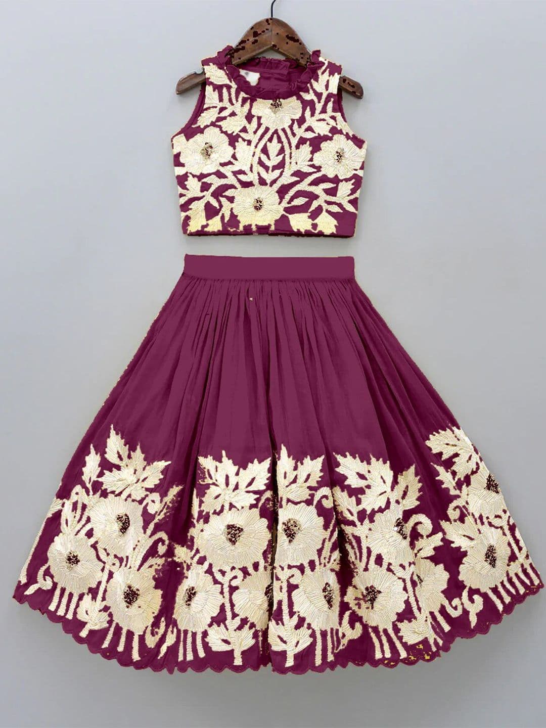 BAESD Girls Embroidered Thread Work Ready to Wear Lehenga Choli - view 1