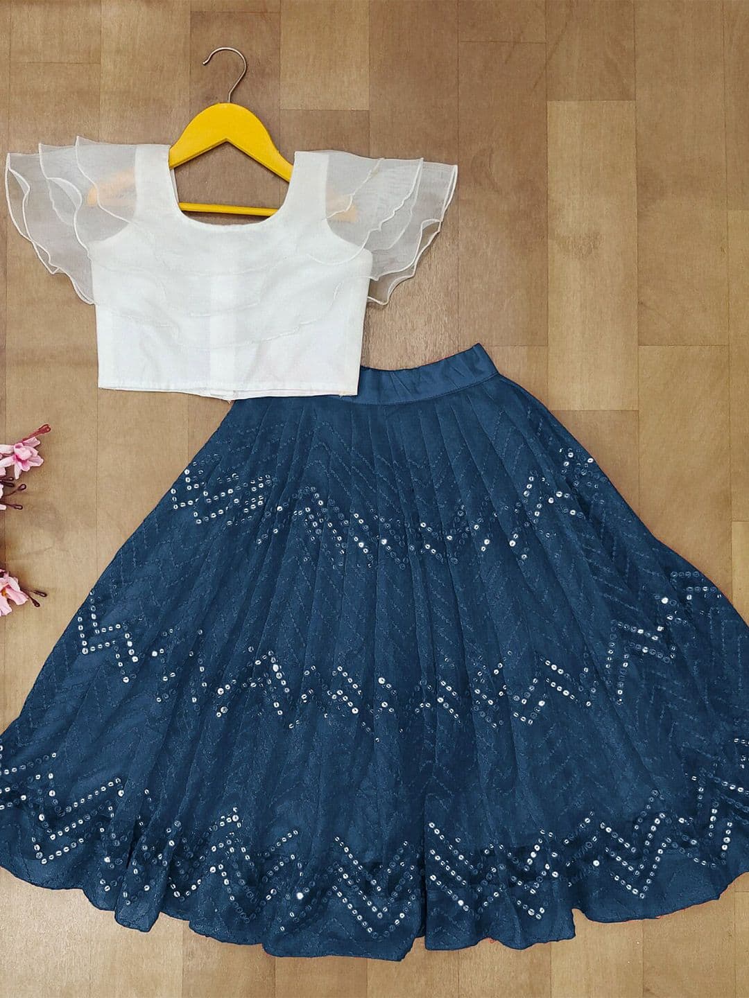 BAESD Girls Sequinned Ready to Wear Lehenga & Blouse - view 1