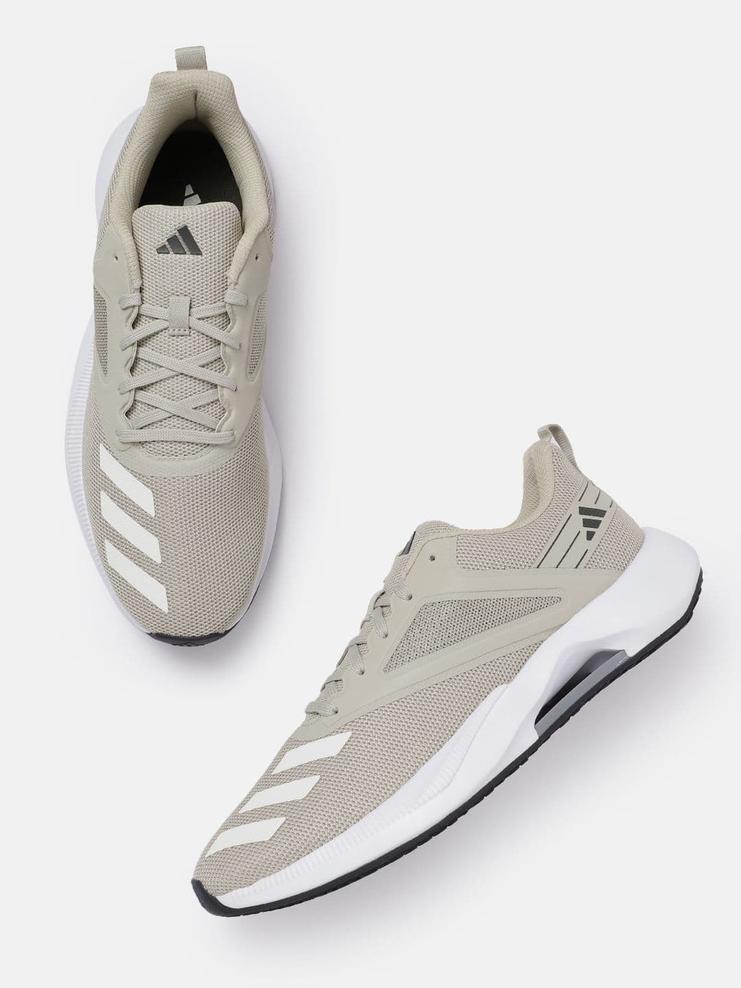 ADIDAS Men Woven Design Round-Toe Expereo Running Shoes with Striped Detail - view 1