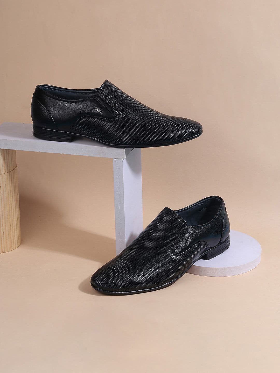 Mochi Men Textured Leather Slip-On Shoes - view 1