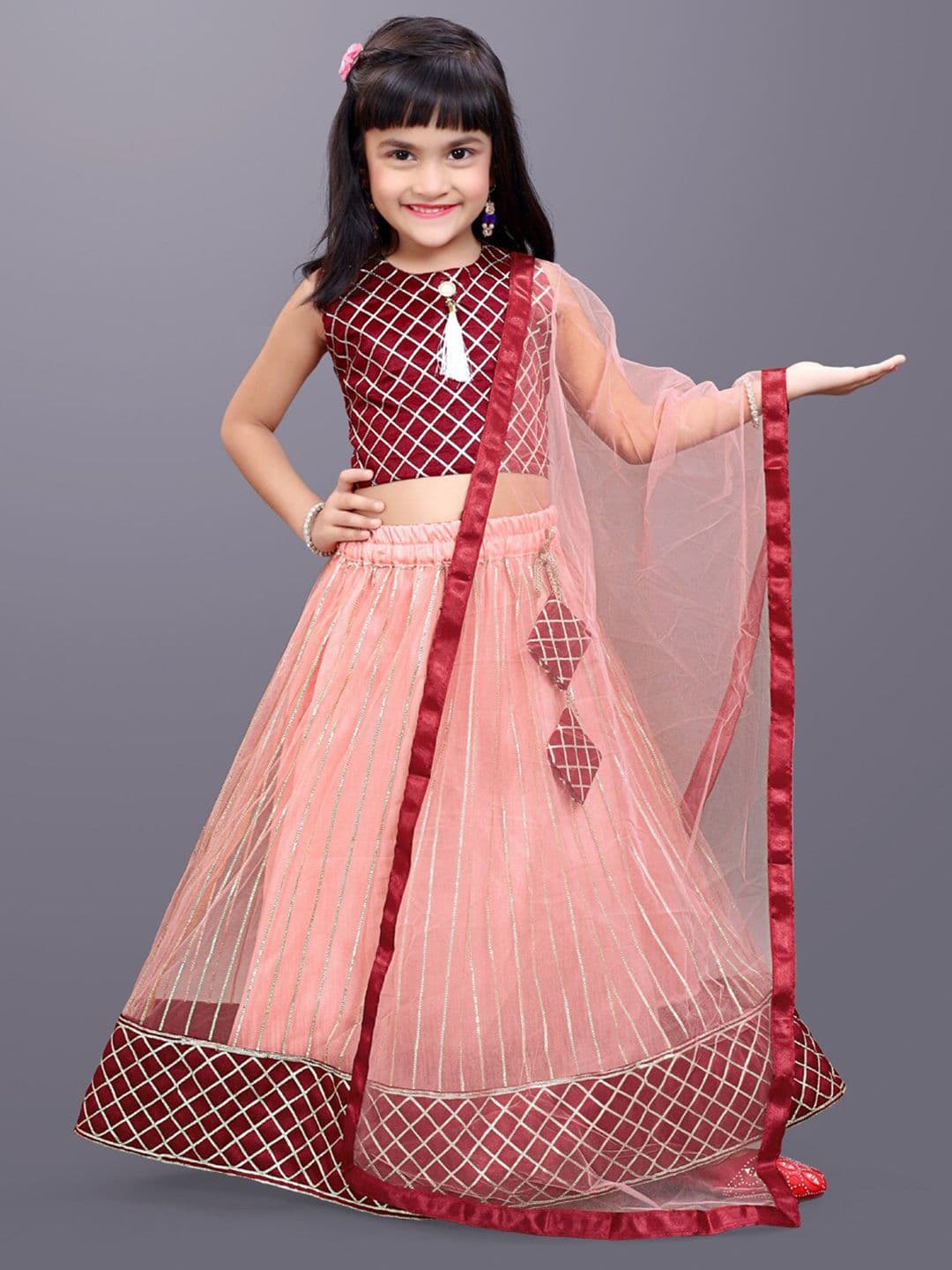 BAESD Girls Embroidered Ready to Wear Lehenga & Blouse With Dupatta - view 1