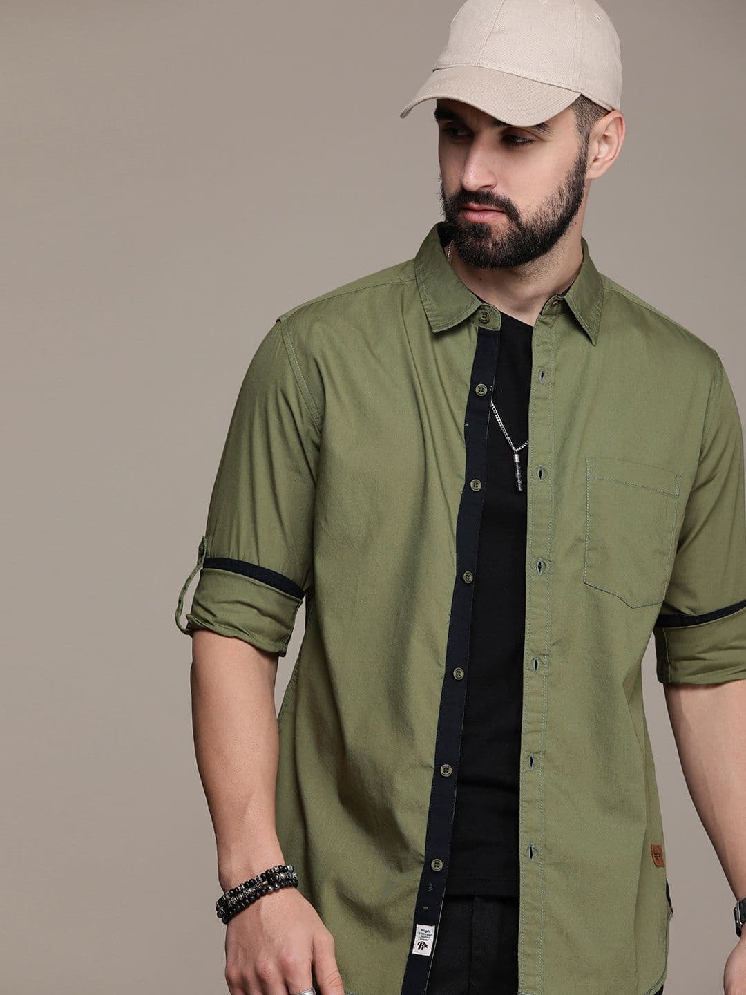 Roadster Men Solid Opaque Cotton Casual Shirt - view 1