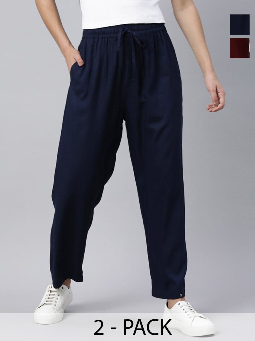 TWIN BIRDS Pack of 2 Relaxed Fit Palazzos - view 1