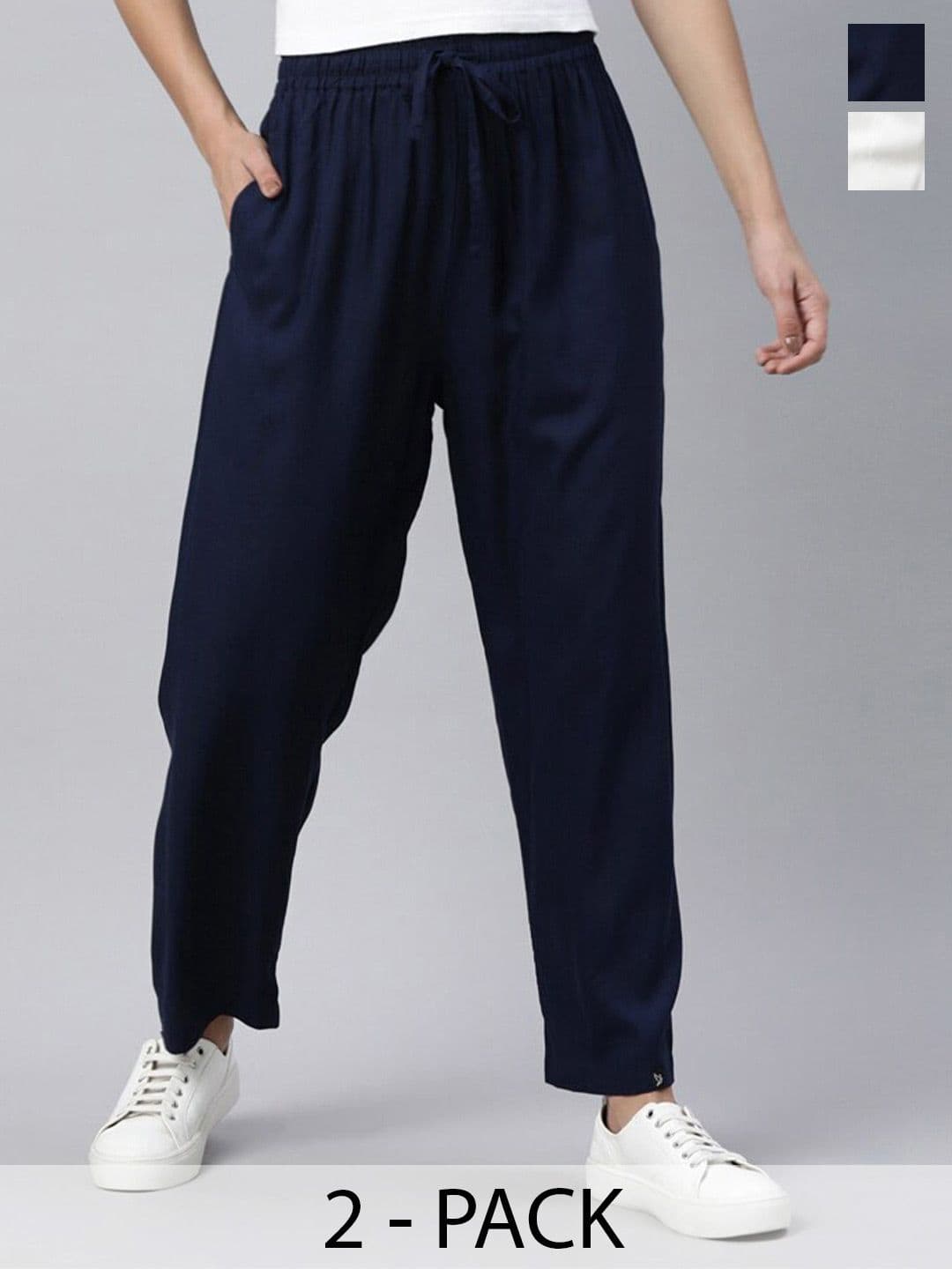 TWIN BIRDS Pack of 2 Relaxed Fit Palazzos - view 1
