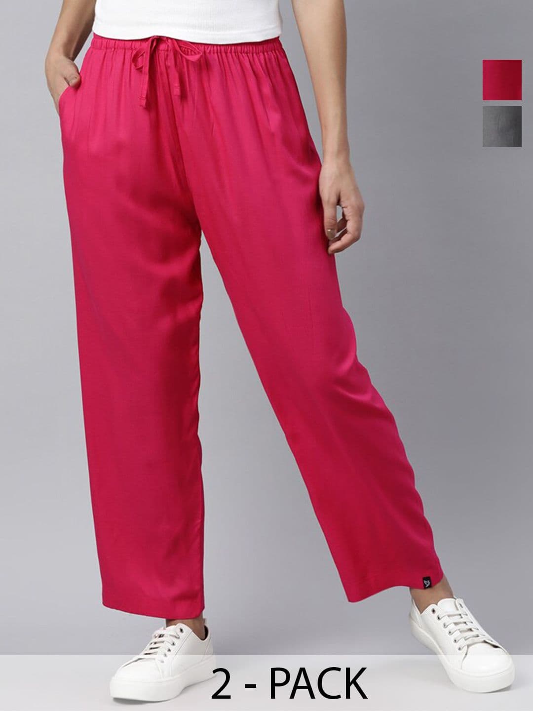 TWIN BIRDS Pack of 2 Relaxed Fit Palazzos - view 1