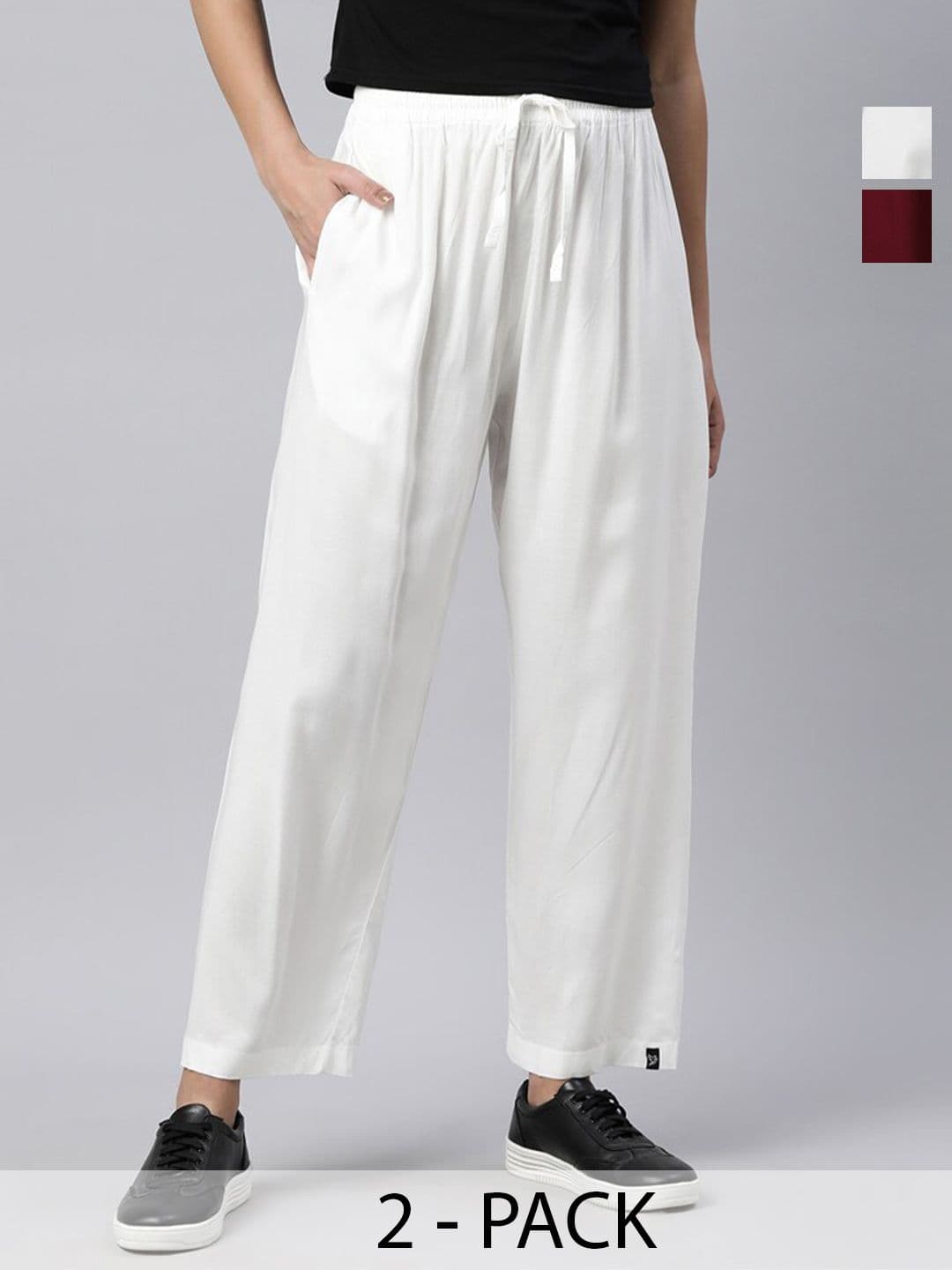 TWIN BIRDS Pack of 2 Relaxed Fit Palazzos - view 1
