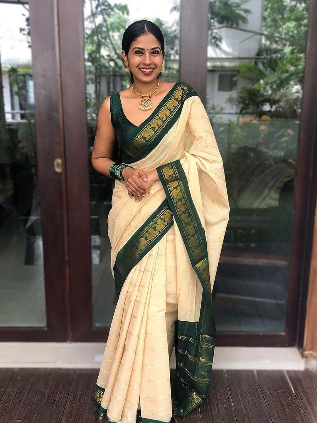 KALINI Ethnic Motifs Woven Design Zari Banarasi Saree - view 1