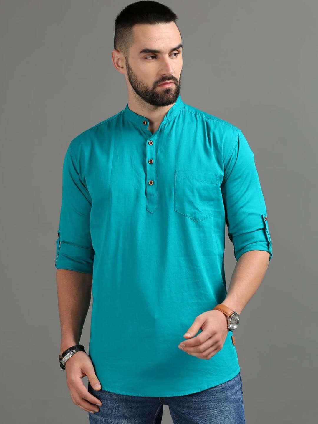 Tallwalker Mandarin Collar Cotton Kurta - view 1
