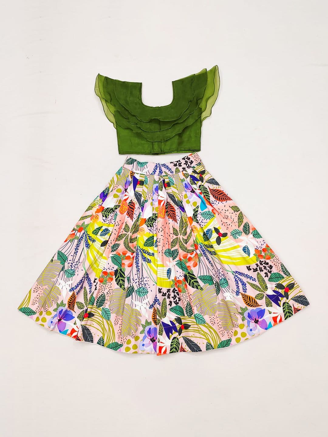 BAESD Girls Floral Printed Ready To Wear Lehenga & Choli - view 1