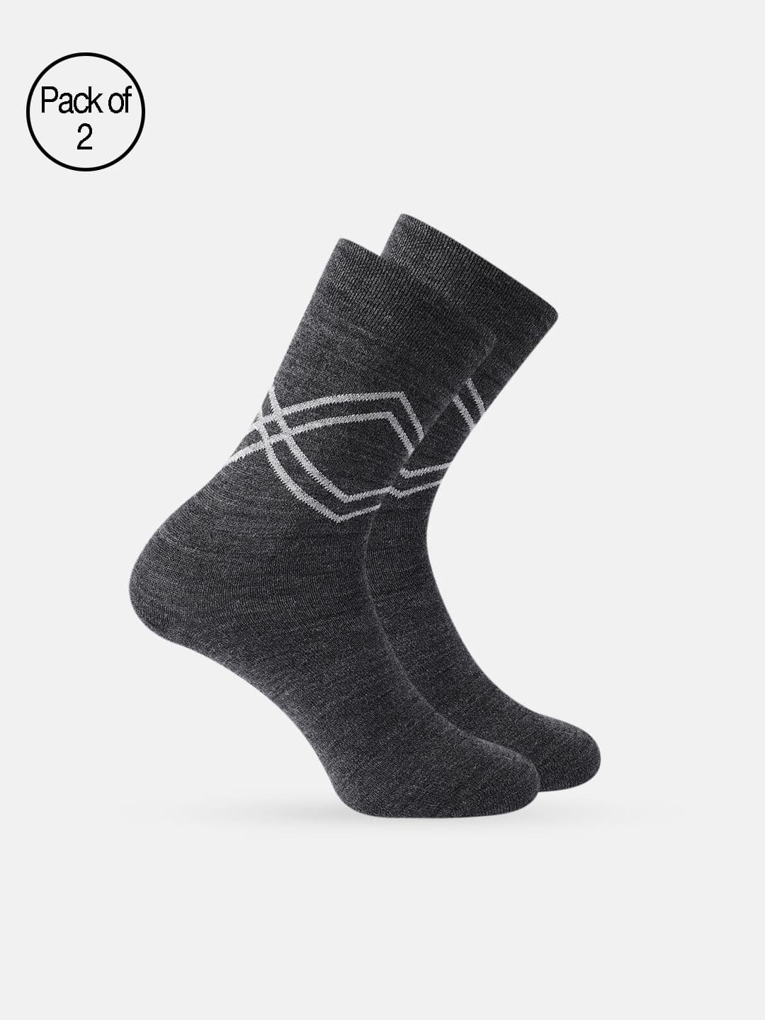 Mast & Harbour Men Pack Of 2 Patterned Calf Length Winter Socks - view 1