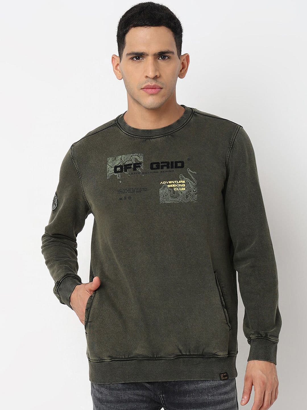 SPYKAR Typography Printed Long Sleeves Cotton Pullover Sweatshirt - view 1