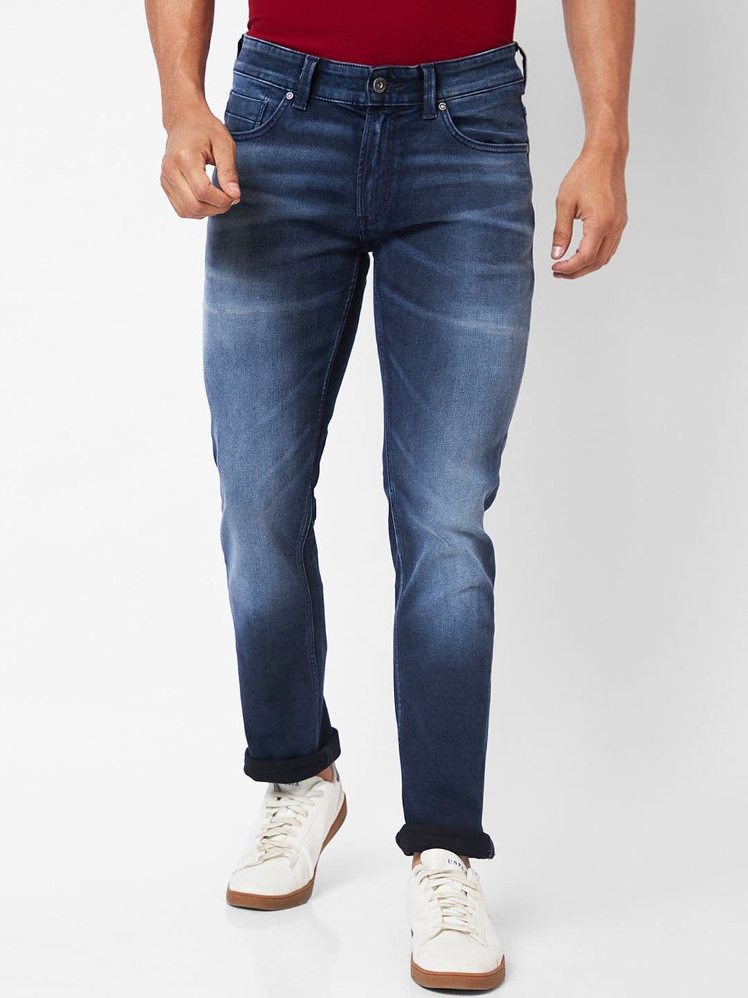 SPYKAR Men Rover Fit Mid Rise Regular Fit Heavy Fade Clean Look Cotton Jeans - view 1