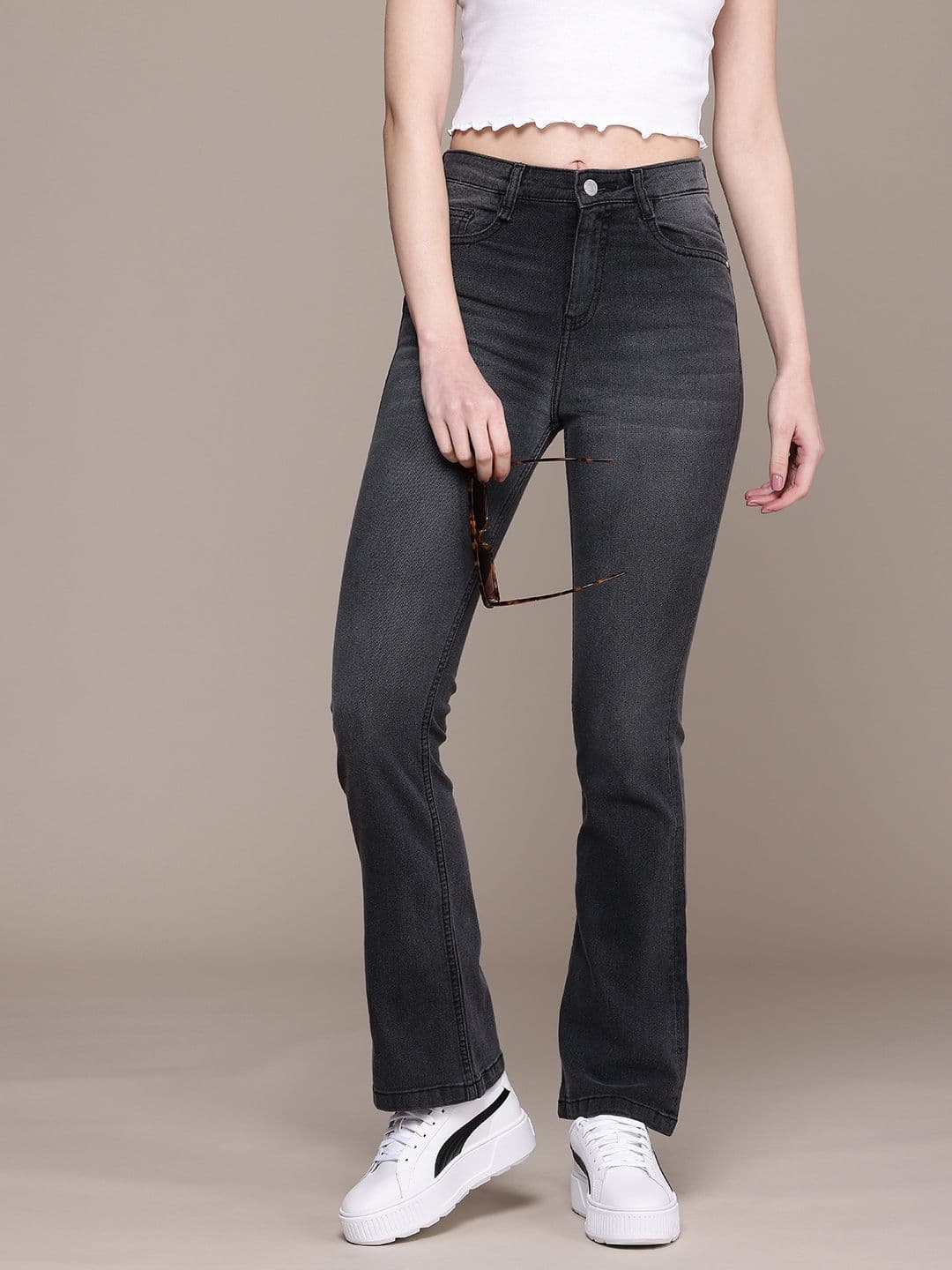 The Roadster Life Co. Women High Rise Bootcut Light Fade Stretchable Jeans - view 1