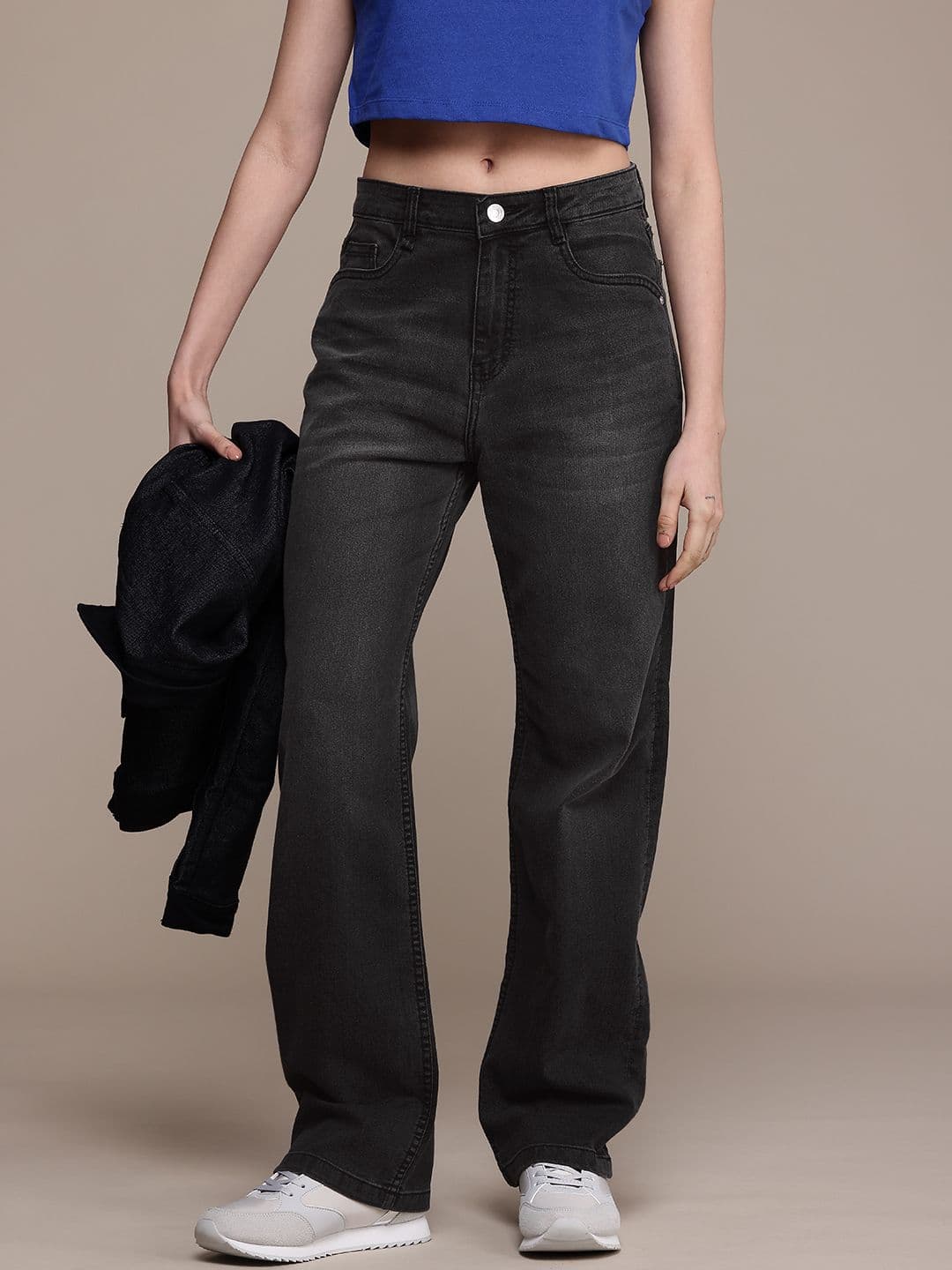 The Roadster Life Co. Women High-Rise Light Fade Stretchable Tapered Slim Fit Jeans - view 1