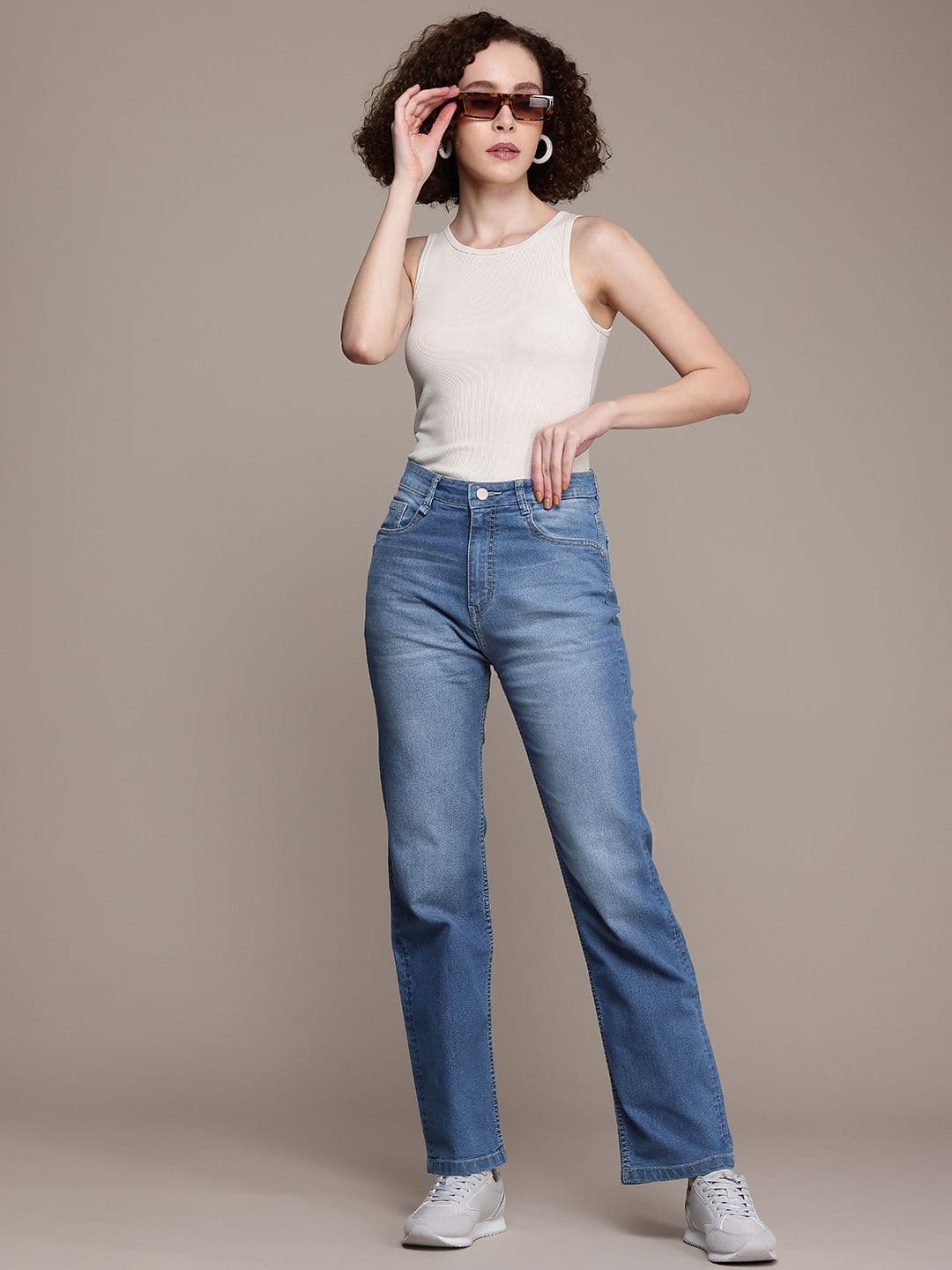 The Roadster Life Co. Straight Fit High-Rise Light Fade Stretchable Jeans - view 1
