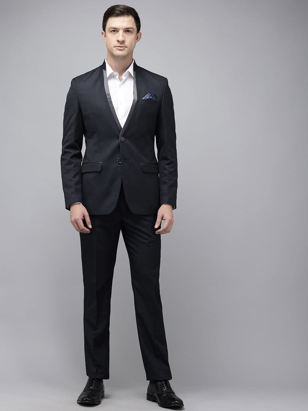 Park Avenue Super Slim Fit Self Design Notched Lapel Single-Breasted 2 Piece Suits - view 1