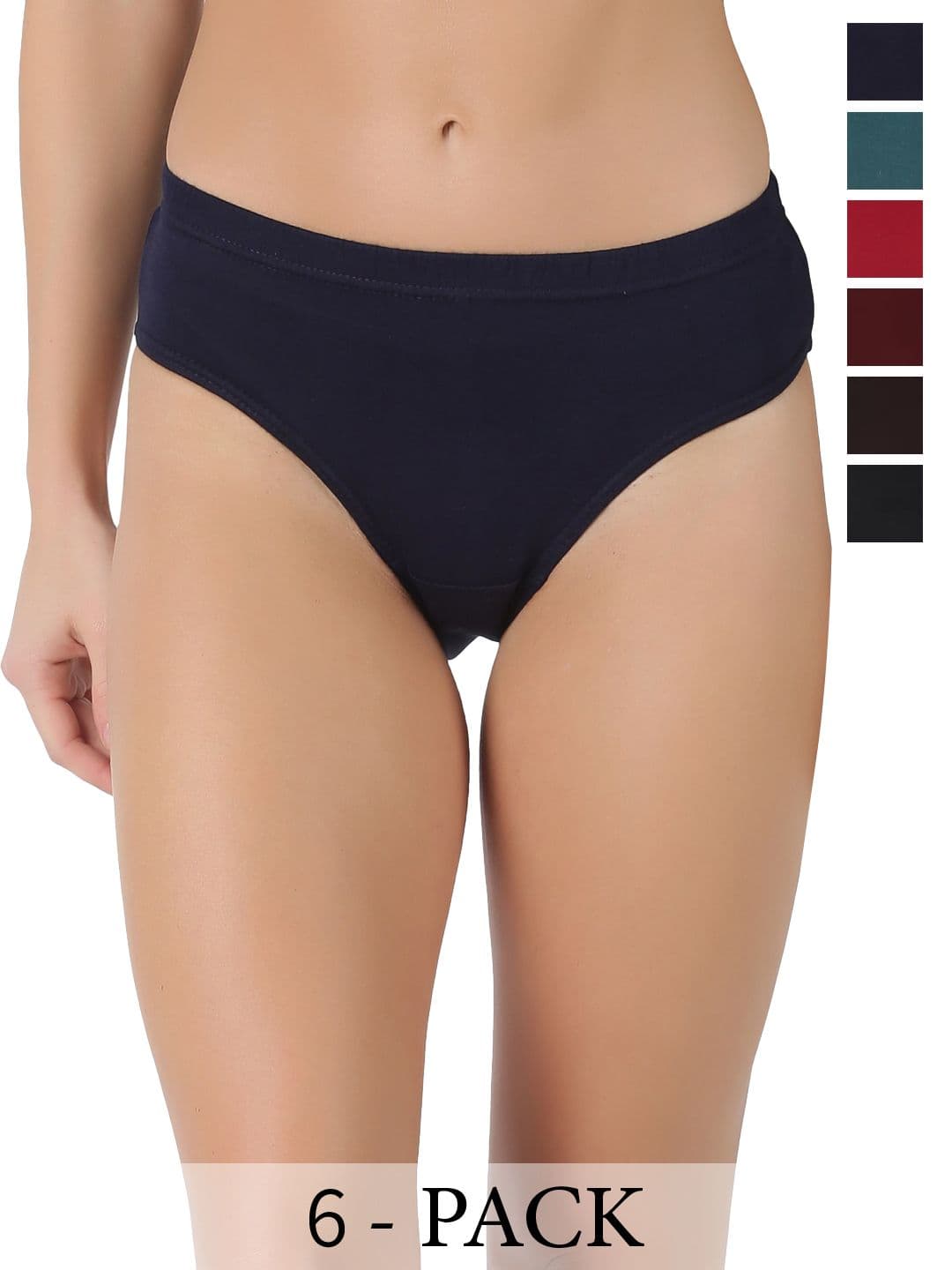 Dollar Lehar Super Combed Cotton Women Solid Hipster Panty - Pack of 6 - Assorted - view 1