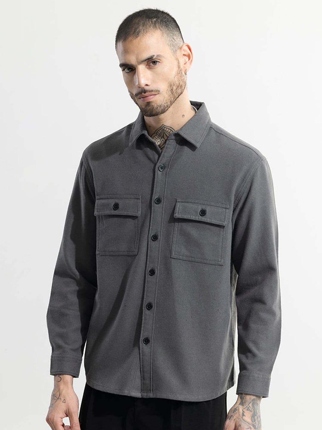 Snitch Spread Collar Classic Relaxed Fit Casual Shirt - view 1