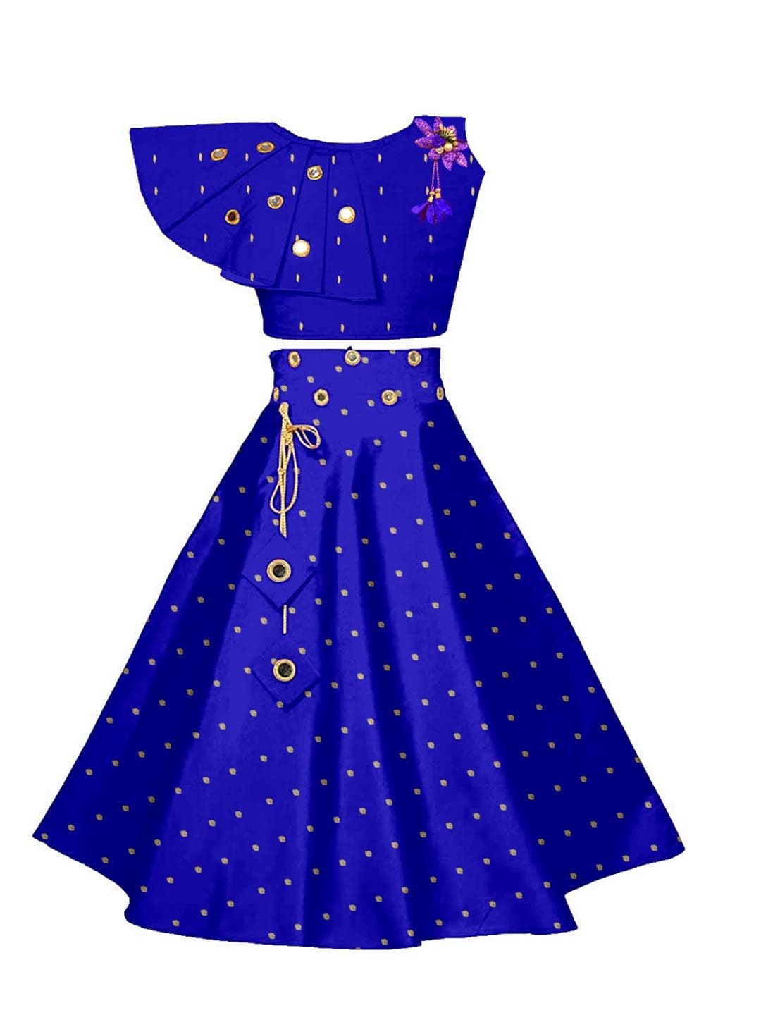 BAESD Girls Embellished Mirror Work Ready to Wear Lehenga & Choli - view 1