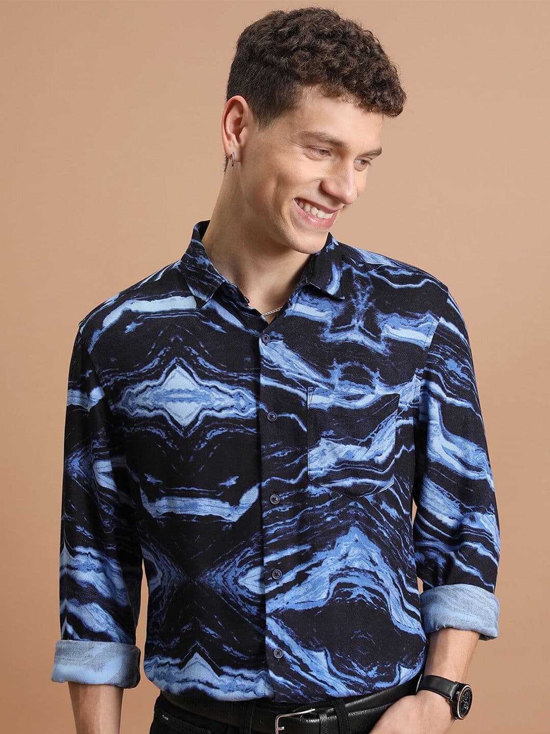 HIGHLANDER Abstract Printed Slim Fit Opaque Casual Shirt - view 1