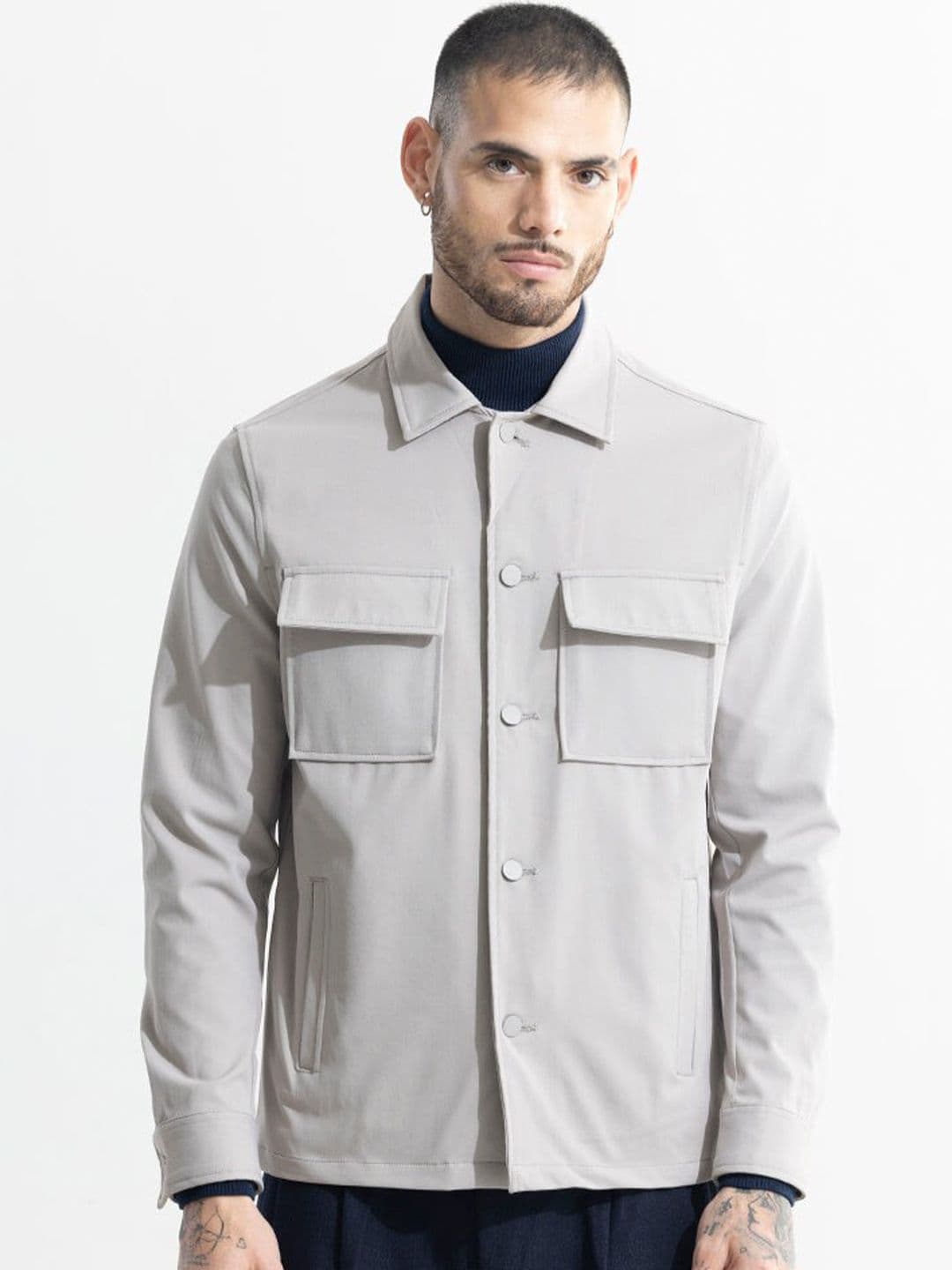 Snitch Grey Pure Cotton Tailored Jacket - view 1